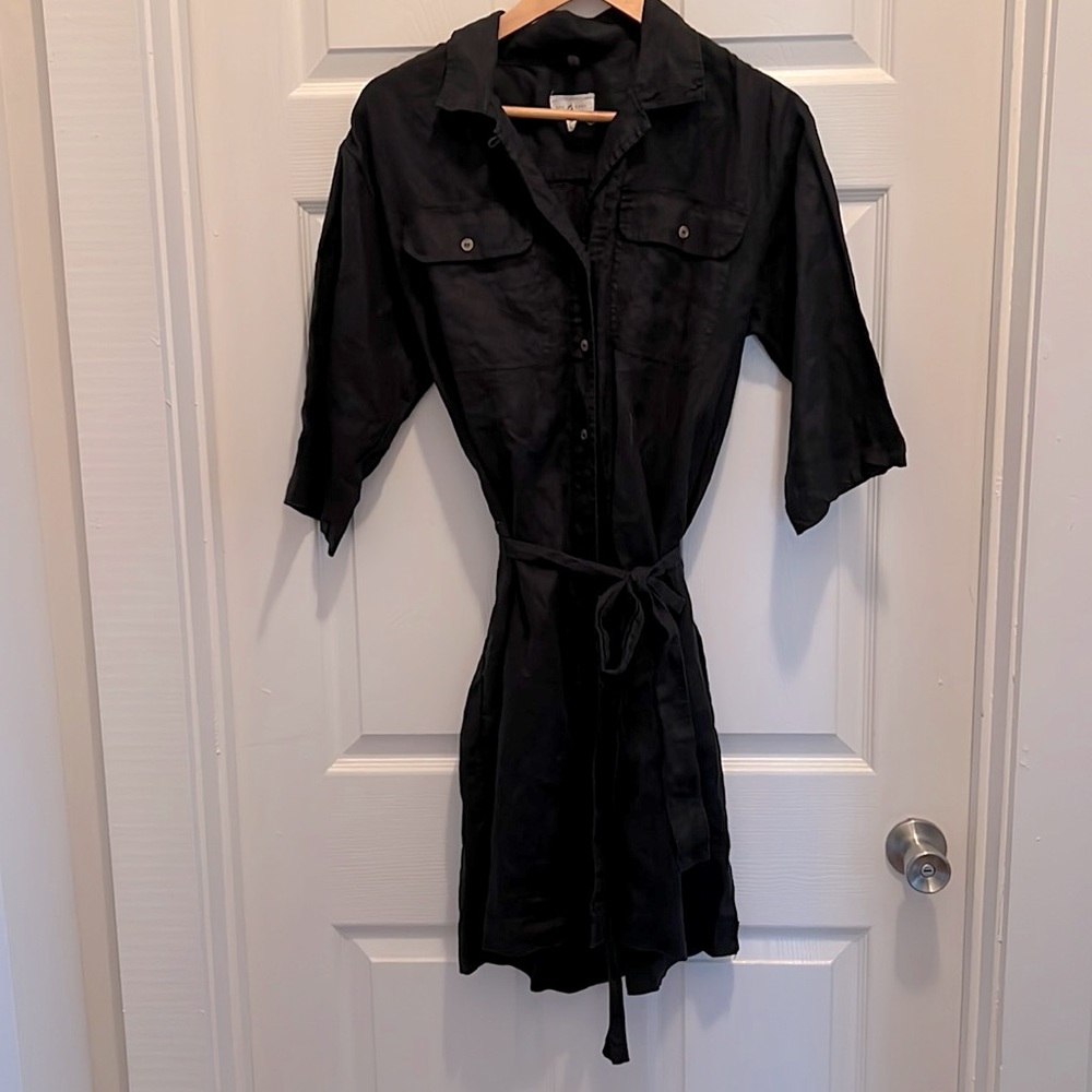 Lou and Grey Black Linen Dress